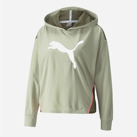 Puma Women's Green Hoodie Sweater - Picture 4 of 11